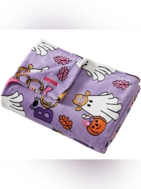 Betsey Johnson Howdy Ghouls Purple Blanket, Buttery-Soft Throw Blanket NWT